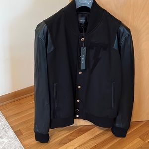 Tackma Black Varsity Jacket , Size Large, New with Tags